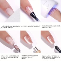 XEIJAYI 3pcs 15ml White Plain Water Cat's Eye Magnetic Gel Nail Polish - Ultra Shine, Quick-Dry, Soak-Off UV/LED Varnish for Stu