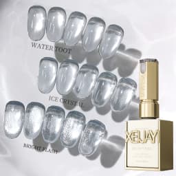 XEIJAYI 3pcs 15ml White Plain Water Cat's Eye Magnetic Gel Nail Polish - Ultra Shine, Quick-Dry, Soak-Off UV/LED Varnish for Stu