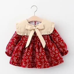 Children's Spring and Autumn Clothing Girls' Long Sleeved Printed Dress Children's Princess Dress Baby Dress
