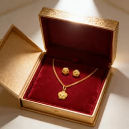 Women 18K Gold Plated Pendant Necklace and Drop Earrings Set Teardrop Star Round Flower Heart Gold Jewelry Accessories Gift