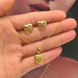 Women 18K Gold Plated Pendant Necklace and Drop Earrings Set Teardrop Star Round Flower Heart Gold Jewelry Accessories Gift