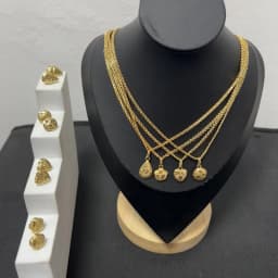 Women 18K Gold Plated Pendant Necklace and Drop Earrings Set Teardrop Star Round Flower Heart Gold Jewelry Accessories Gift