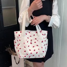 Strawberries Corduroy Handbag Sweet Women's Bag Fashionable Versatile Shoulder Bag Beautiful Simple Commuter Women's Tote Bags