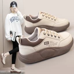 New Women's Shoes 2024 Spring Thick Sole Elevated Shoes Sports Shoes Women's Shoes Student Street Casual Board Shoes