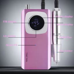 High Speed 45000RPM Rechargeable Nail Drill Machine with LCD Low Noise Professional Nail Polish Sander Nails Accessories Set