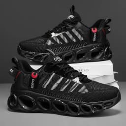 Men's Casual, Fashionable, Comfortable, Shock-Absorbing Blade-Style Shoes, Breathable Lace-Up Non-Slip Shoes, Suitable for Jogging, Daily Wear, and Gym