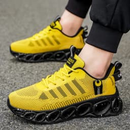 Men's Casual, Fashionable, Comfortable, Shock-Absorbing Blade-Style Shoes, Breathable Lace-Up Non-Slip Shoes, Suitable for Jogging, Daily Wear, and Gym
