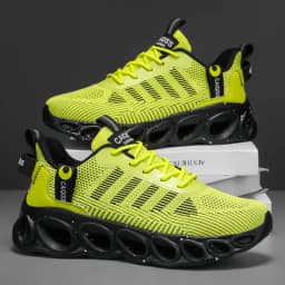 Men's Casual, Fashionable, Comfortable, Shock-Absorbing Blade-Style Shoes, Breathable Lace-Up Non-Slip Shoes, Suitable for Jogging, Daily Wear, and Gym