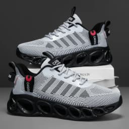 Men's Casual, Fashionable, Comfortable, Shock-Absorbing Blade-Style Shoes, Breathable Lace-Up Non-Slip Shoes, Suitable for Jogging, Daily Wear, and Gym