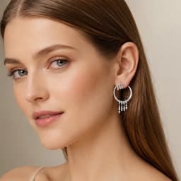 Hoop Earrings with Winter Sun Rays Fine Jewerly For Women Trendy Glamourous Gift In 925 Sterling Silver