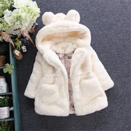 1-7 Year Baby Girls Jacket Autumn Winter Warm Faux Fur Coat For Girls Christmas Princess Outwear Fashion Plush Children Clothing