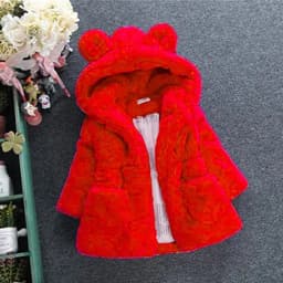 1-7 Year Baby Girls Jacket Autumn Winter Warm Faux Fur Coat For Girls Christmas Princess Outwear Fashion Plush Children Clothing