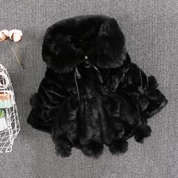 1-7 Year Baby Girls Jacket Autumn Winter Warm Faux Fur Coat For Girls Christmas Princess Outwear Fashion Plush Children Clothing