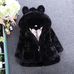 1-7 Year Baby Girls Jacket Autumn Winter Warm Faux Fur Coat For Girls Christmas Princess Outwear Fashion Plush Children Clothing