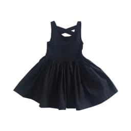 2024 Summer Girls Elegant Goth Dresss Black Sleeveless Tutu Dress Backless Off Shoulder Party Kid Dresses 2 4 5 6 7 8 Years Old