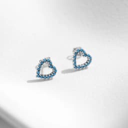 MODIAN Simple 925 Sterling Silver Exquisite Romantic Turquoise Hearts Stud Earrings For Women Birthday Gifts Jewelry