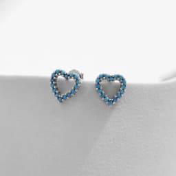 MODIAN Simple 925 Sterling Silver Exquisite Romantic Turquoise Hearts Stud Earrings For Women Birthday Gifts Jewelry
