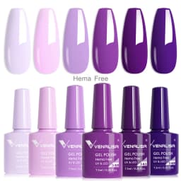 Venalisa Nail Gel Polish Kit HEMA TPO FREE Nude Pink Color Collection Self Leveling Full Coverage Nail Manicure Set 6Pcs Kit
