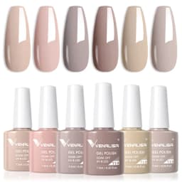 Venalisa Nail Gel Polish Kit HEMA TPO FREE Nude Pink Color Collection Self Leveling Full Coverage Nail Manicure Set 6Pcs Kit