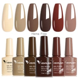 Venalisa Nail Gel Polish Kit HEMA TPO FREE Nude Pink Color Collection Self Leveling Full Coverage Nail Manicure Set 6Pcs Kit