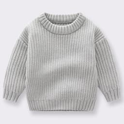 2024 Autumn Newborn Baby Girl Boy Knitted Sweater Long Sleeve Winter Sweater Solid Loose Pullover Casual Tops 3M-6Y Kids Clothes