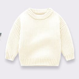 2024 Autumn Newborn Baby Girl Boy Knitted Sweater Long Sleeve Winter Sweater Solid Loose Pullover Casual Tops 3M-6Y Kids Clothes