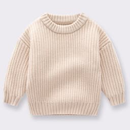 2024 Autumn Newborn Baby Girl Boy Knitted Sweater Long Sleeve Winter Sweater Solid Loose Pullover Casual Tops 3M-6Y Kids Clothes
