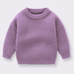2024 Autumn Newborn Baby Girl Boy Knitted Sweater Long Sleeve Winter Sweater Solid Loose Pullover Casual Tops 3M-6Y Kids Clothes