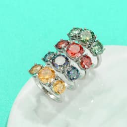 JoyceJelly S925 Sterling Silver Colors Moissanite Ring 2CT 4CT Total Full Moissanite Diamond Jewelry For Wedding Engagement Gift
