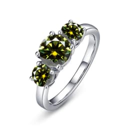 JoyceJelly S925 Sterling Silver Colors Moissanite Ring 2CT 4CT Total Full Moissanite Diamond Jewelry For Wedding Engagement Gift
