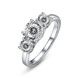 JoyceJelly S925 Sterling Silver Colors Moissanite Ring 2CT 4CT Total Full Moissanite Diamond Jewelry For Wedding Engagement Gift