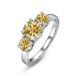 JoyceJelly S925 Sterling Silver Colors Moissanite Ring 2CT 4CT Total Full Moissanite Diamond Jewelry For Wedding Engagement Gift