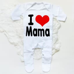 I Love Papa&I Love Mama Print Baby Sleepsuit Baby Coming Home Outfit Newbron Shower Gift Boy Girl Sleepsuit Infant White Romper