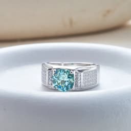 Real 1.0 Carat Moissanite Ring For Men Pure Solid 18K White Gold Rings D Color Diamond Engagement Wedding Ring Jewelry Gift
