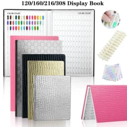 New 308/216/160/120 Professional Model Nail Polish Color Leather Cover Display Bookshelf Color Card Chart Painting Nail Art Tool