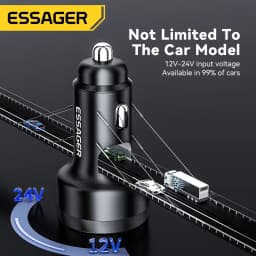 Essager 105W USB Car Charger Quick Charge 4.0 QC4.0 QC3.0 QC SCP PPS PD USB Type C Fast Charging For iPhone 14 15 Xiaomi Phone