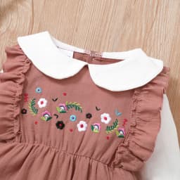 Newborn Baby 'Pure Cotton Flower Pattern Color Blocked Comfortable Long Sleeves Bodysuit 0-18 Month Female Baby Crawling Suit