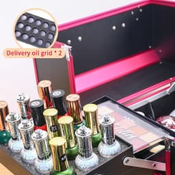 Makeup Train Case Pro Adjustable 4 Sliding Trays Cosmetic Case Storage Organizer Box Lockable Compartments