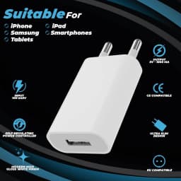 20pcs EU Plug 5V 1A USB Wall CellPhone Charger Portable Charging Block Travel Power Adapters for IPhone Samsung Xiaomi Huawei