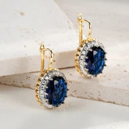 Ellipse design inlaid vermiculite suit ring earrings Copper grade 18K gold fashion jewelry banquet luxury accessories