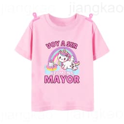 I Will Become A Sister Spanish Printed Kids Shirt Pregnant Announcement T-shirt Girls Short Sleeve Tee Child Summer Clothes Tops