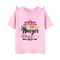 I Will Become A Sister Spanish Printed Kids Shirt Pregnant Announcement T-shirt Girls Short Sleeve Tee Child Summer Clothes Tops