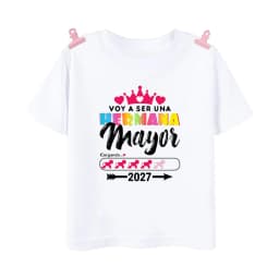 I Will Become A Sister Spanish Printed Kids Shirt Pregnant Announcement T-shirt Girls Short Sleeve Tee Child Summer Clothes Tops
