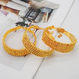 Luxury Classic Copper Gold Color Bracelet Dubai Saudi Trendy Bangle Bracelet For Bridal Bracelet Arabic Jewelry