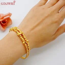 Luxury Classic Copper Gold Color Bracelet Dubai Saudi Trendy Bangle Bracelet For Bridal Bracelet Arabic Jewelry