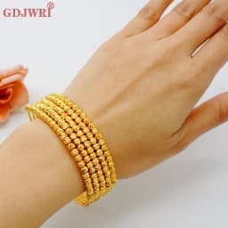 Luxury Classic Copper Gold Color Bracelet Dubai Saudi Trendy Bangle Bracelet For Bridal Bracelet Arabic Jewelry