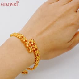 Luxury Classic Copper Gold Color Bracelet Dubai Saudi Trendy Bangle Bracelet For Bridal Bracelet Arabic Jewelry