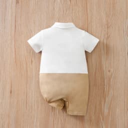 0-18 Baby Bodysuit Gentleman Style Handsome Formal Cotton Comfortable Soft Boys And Girls Summer Short Sleeved Newborn Clothes