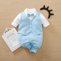 0-18 Baby Bodysuit Gentleman Style Handsome Formal Cotton Comfortable Soft Boys And Girls Summer Short Sleeved Newborn Clothes
