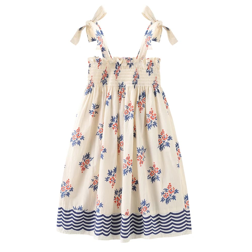 Little Girls Beach Floral Dress Summer Cozy Cotton Smocked Slip dress Girls Boho Dress for Toddler Clothing 2t 3t 4t 5t 6t 7t